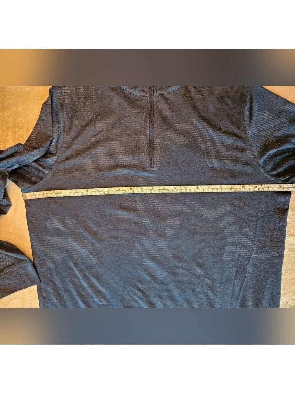 Med. Kirkland Signature Blue Quarter Zip Performance Pullover w/ Subtle Camo NWT - Picture 3 of 8
